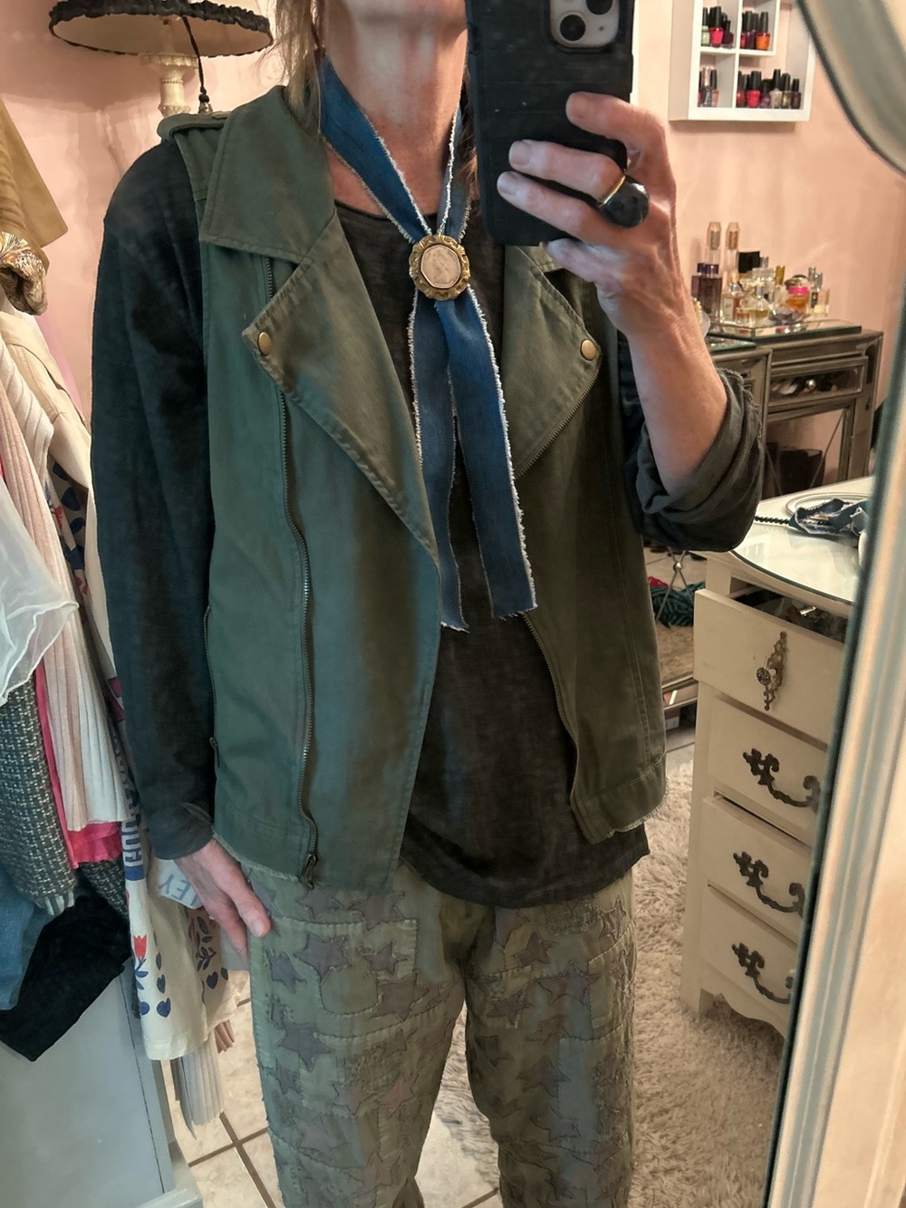 Boho/military/western chic vest